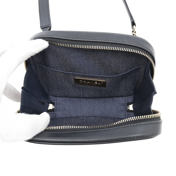 Chanel Coco Mark Lambskin Body Bag Black Waist
